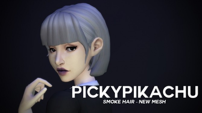 Sims 4 Smoke Hair new mesh for AF at Pickypikachu