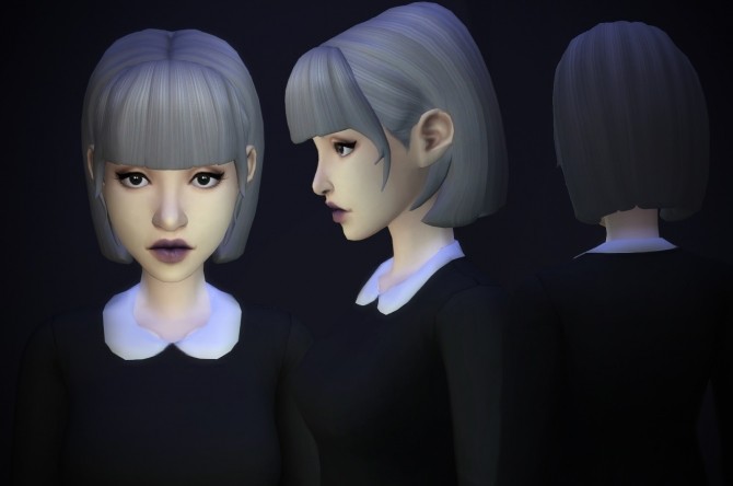 Sims 4 Smoke Hair new mesh for AF at Pickypikachu
