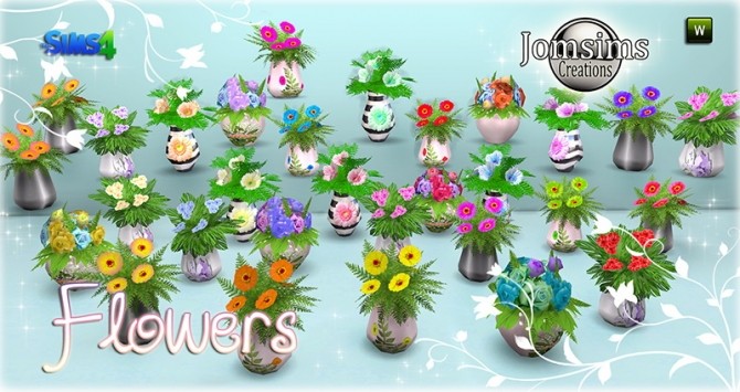 Sims 4 Flowers 5 styles 30 different colors and styles at Jomsims Creations