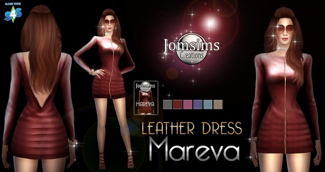 Mareva leather dress at Jomsims Creations » Sims 4 Updates