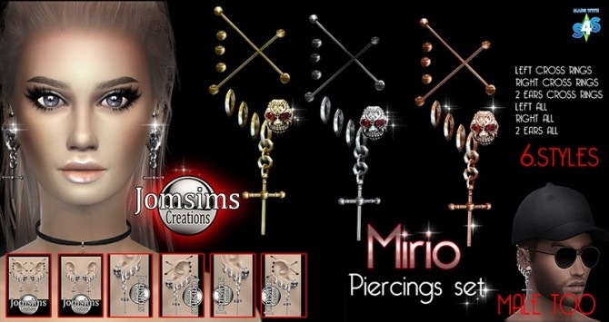Sims 4 Mirio piercings set at Jomsims Creations