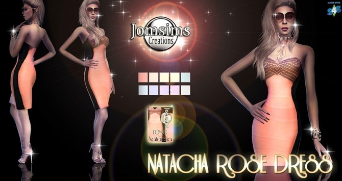Sims 4 Natacha rose dress at Jomsims Creations