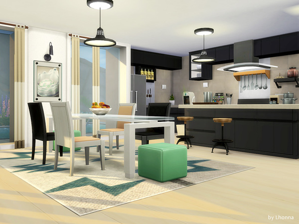 Sims 4 Black Crystal house by Lhonna at TSR