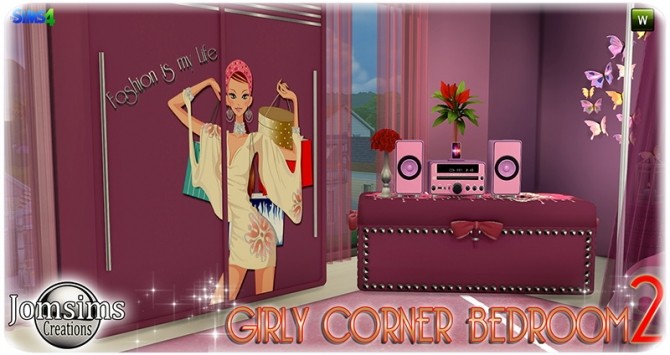 Sims 4 Girly corner bedroom 2 at Jomsims Creations