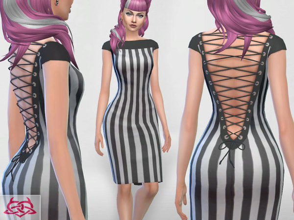 Sims 4 Psychobilly hair/dress/jacket/shoes by Colores Urbanos at TSR