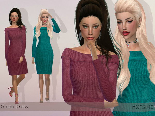 Sims 4 Ginny Dress by mxfsims at TSR