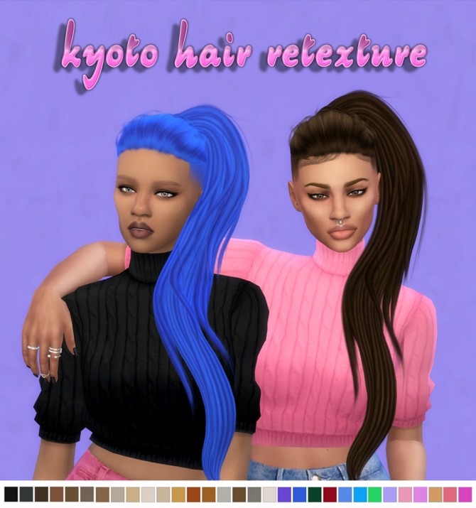 Sims 4 Kyoto Hair Retexture at Maimouth Sims4