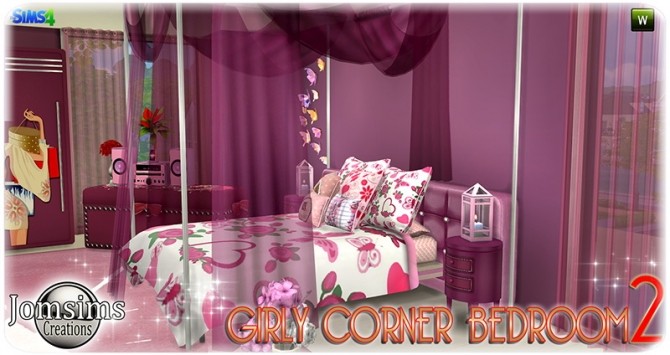 Sims 4 Girly corner bedroom 2 at Jomsims Creations