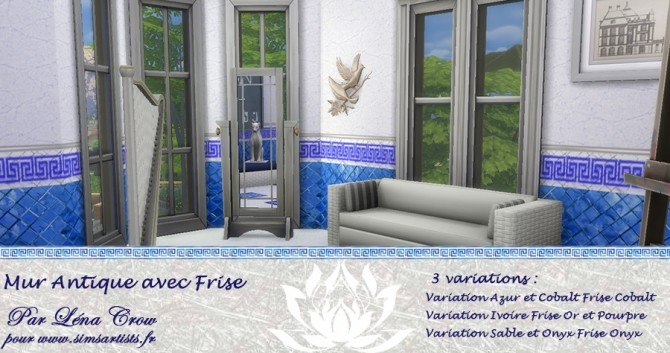 Sims 4 Ancient wall by LénaCrow at Sims Artists