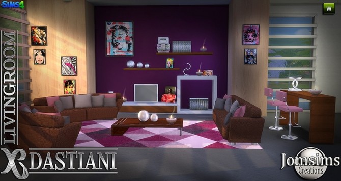 Sims 4 Dastiani living room at Jomsims Creations