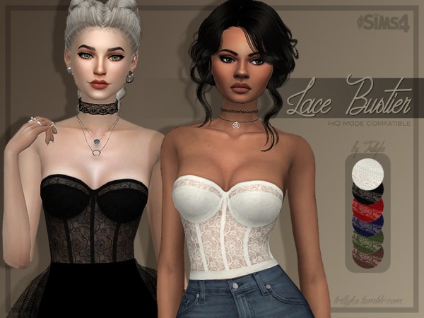 Sims 4 Lace Bustier by Trillyke at TSR
