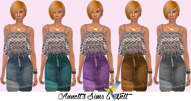 Sims 4 Colorful Denim Skirts at Annett’s Sims 4 Welt