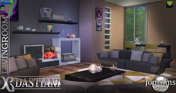 Sims 4 Dastiani living room at Jomsims Creations