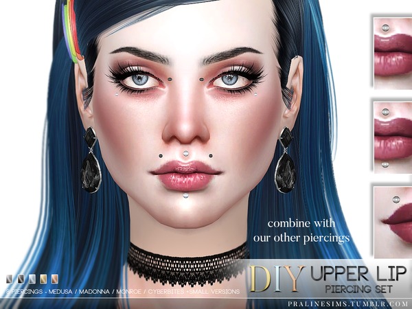 Sims 4 DIY Upper Lip Piercing Set by Pralinesims at TSR