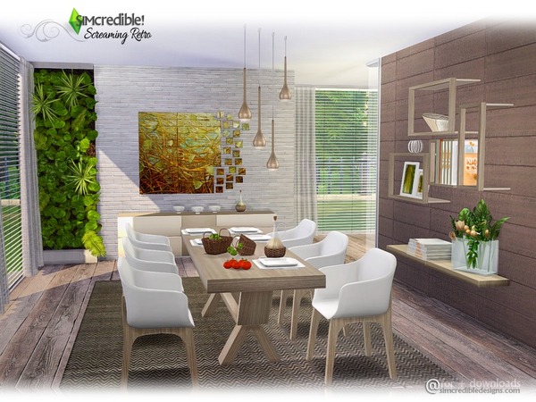 Sims 4 Screaming Retro diningroom by SIMcredible at TSR