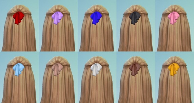 Sims 4 Pure Hair (Version 2) + Bow at My Stuff