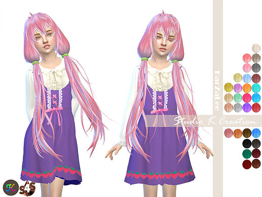 Sims 4 Animate hair 66 Anzu (kids) at Studio K Creation