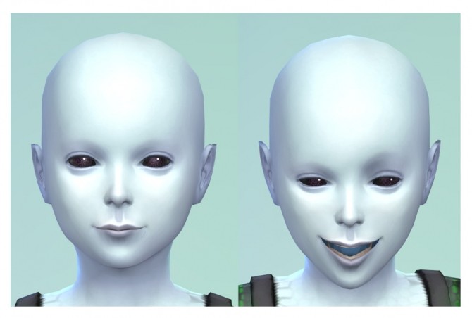 Sims 4 Alien Eye and Mouth Defaults by Menaceman44 at Mod The Sims