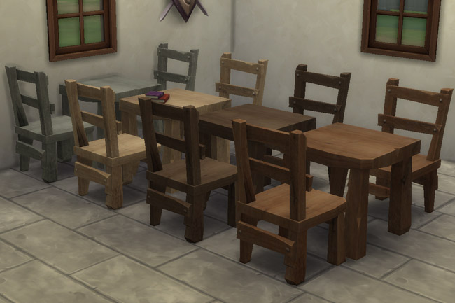 Sims 4 Chair and table by mammut at Blacky’s Sims Zoo