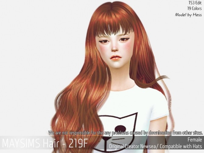 Sims 4 Hair 219F (Newsea) at May Sims