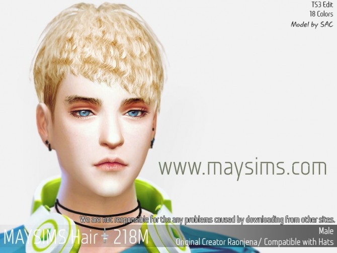 Sims 4 Hair 218M (Raonjena) at May Sims