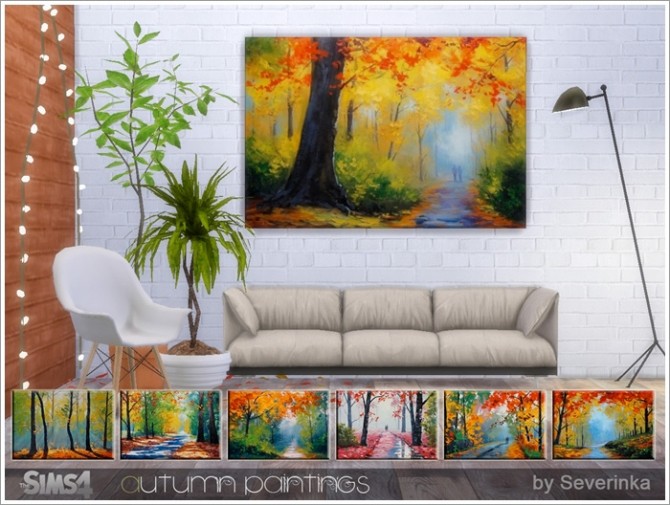Sims 4 Autumn paintings at Sims by Severinka