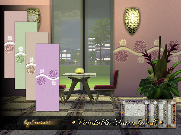 Sims 4 Paintable Stucco Wall by emerald at TSR