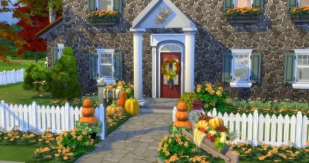 Autumnal Colonial house by gizky at Mod The Sims