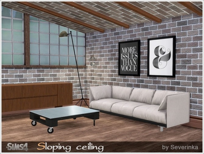 Sims 4 Sloping ceiling at Sims by Severinka