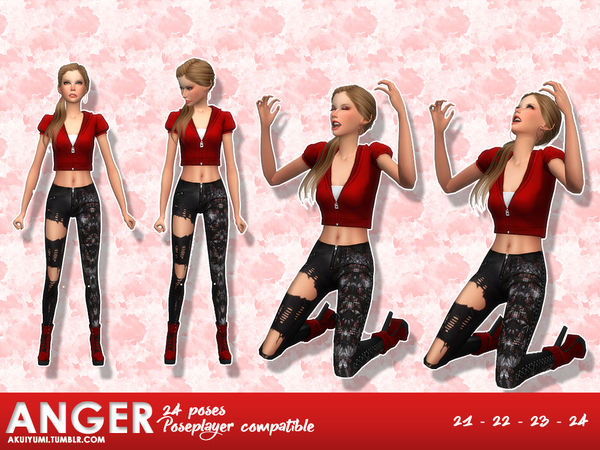 Sims 4 Anger pose pack #9 by akuiyumi at TSR