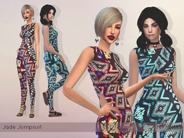 Sims 4 Jade Jumpsuit by mxfsims at TSR