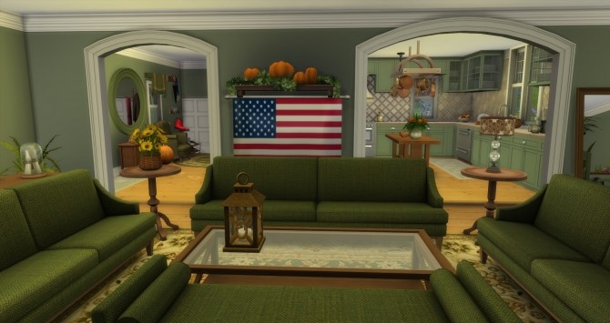 Sims 4 Autumnal Colonial house by gizky at Mod The Sims