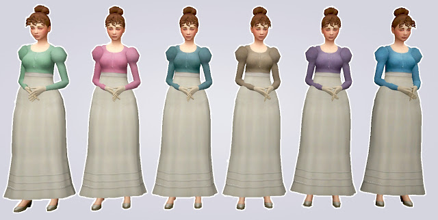 Sims 4 Casual Regency Dress by Anni K at Historical Sims Life