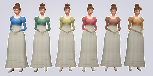Sims 4 Casual Regency Dress by Anni K at Historical Sims Life