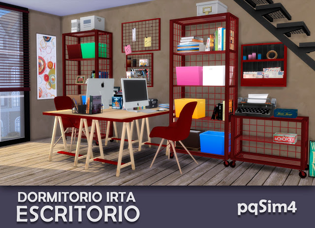 Sims 4 Irta bedroom set 2 Desk by Mary Jiménez at pqSims4