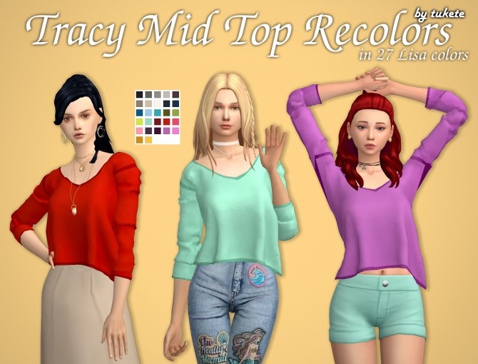 Sims 4 Tracy Mid Top Recolors at Tukete