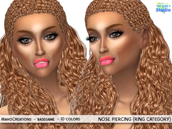 Sims 4 Nose Piercing Set by MahoCreations at TSR