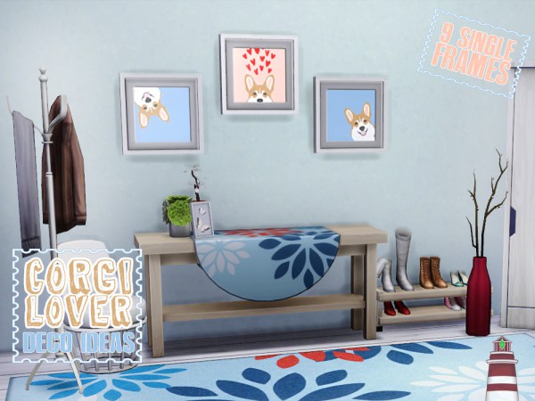 Sims 4 Corgi Lover Paintings by Waterwoman at Akisima