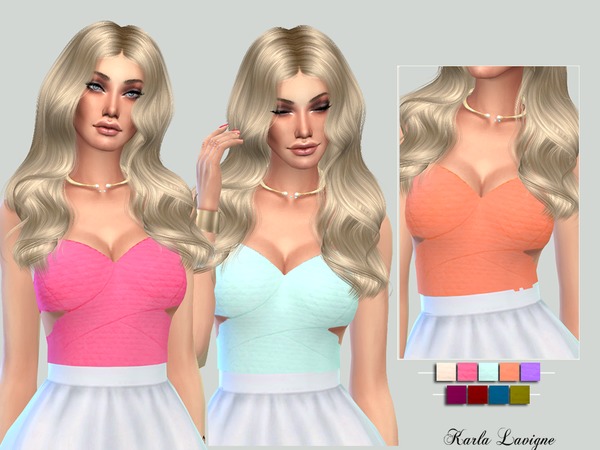 Sims 4 Em Crop Top by Karla Lavigne at TSR