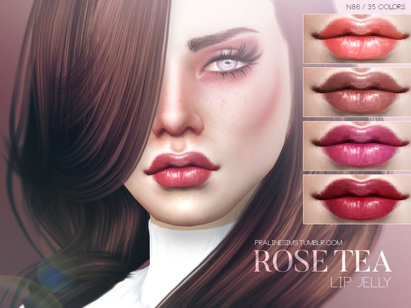 Sims 4 Rose Tea Lip Jelly N86 by Pralinesims at TSR