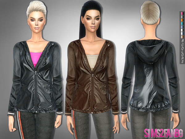 Sims 4 Athletic jacket with top by sims2fanbg at TSR