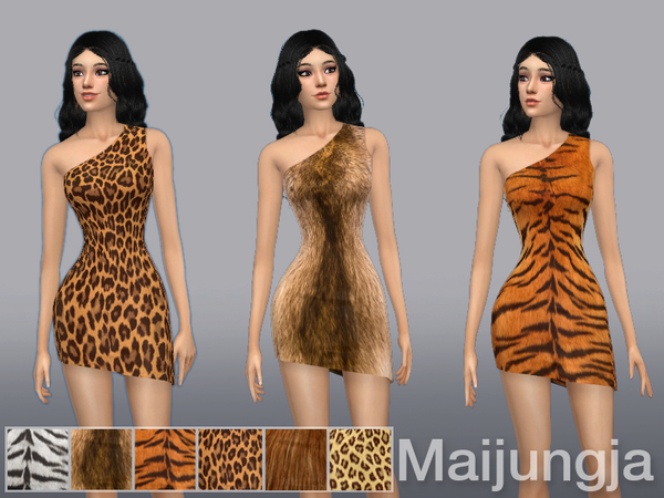 Sims 4 Stone Age Dress by maijungja at TSR