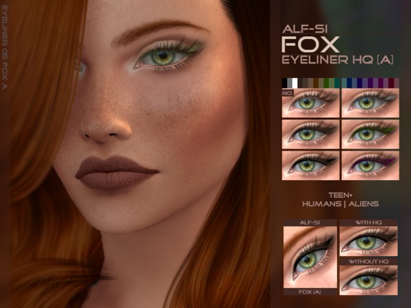 Sims 4 Fox Eyes Makeup Set HQ by Alf si at TSR