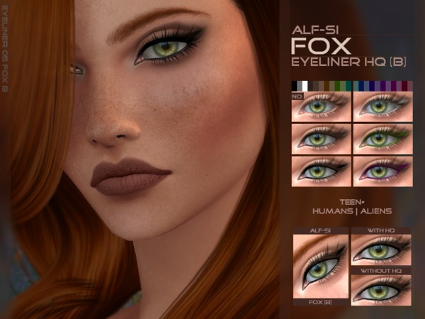 Sims 4 Fox Eyes Makeup Set HQ by Alf si at TSR