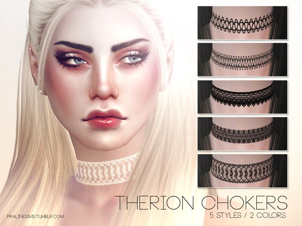 Sims 4 Therion Chokers by Pralinesims at TSR