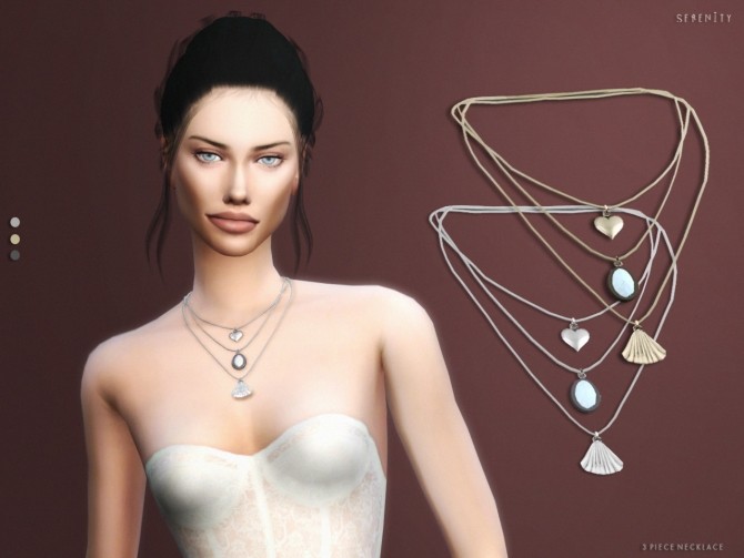 Sims 4 3 PIECE NECKLACE at SERENITY