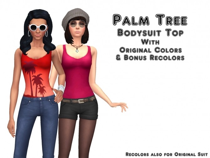 Sims 4 Palm Tree Bodysuit Top by VentusMatt at Mod The Sims
