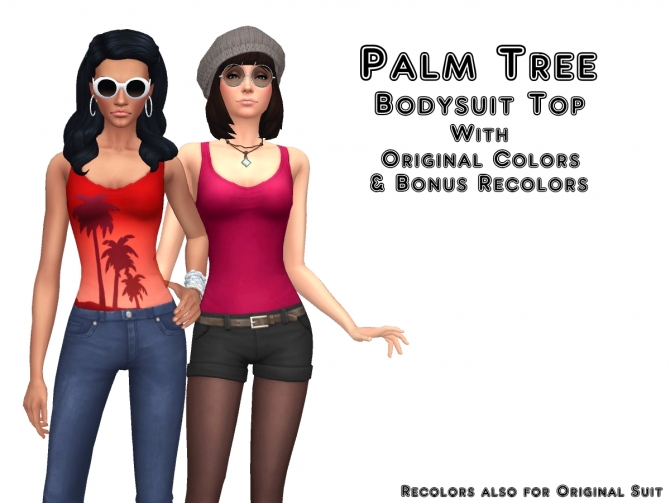 Palm Tree Bodysuit Top by VentusMatt at Mod The Sims ...