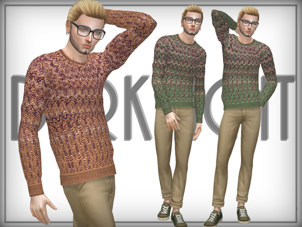 Sims 4 Knitted Wool Blend Sweater by DarkNighTt at TSR