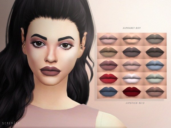 Sims 4 Lipstick N12 by serenity cc at TSR